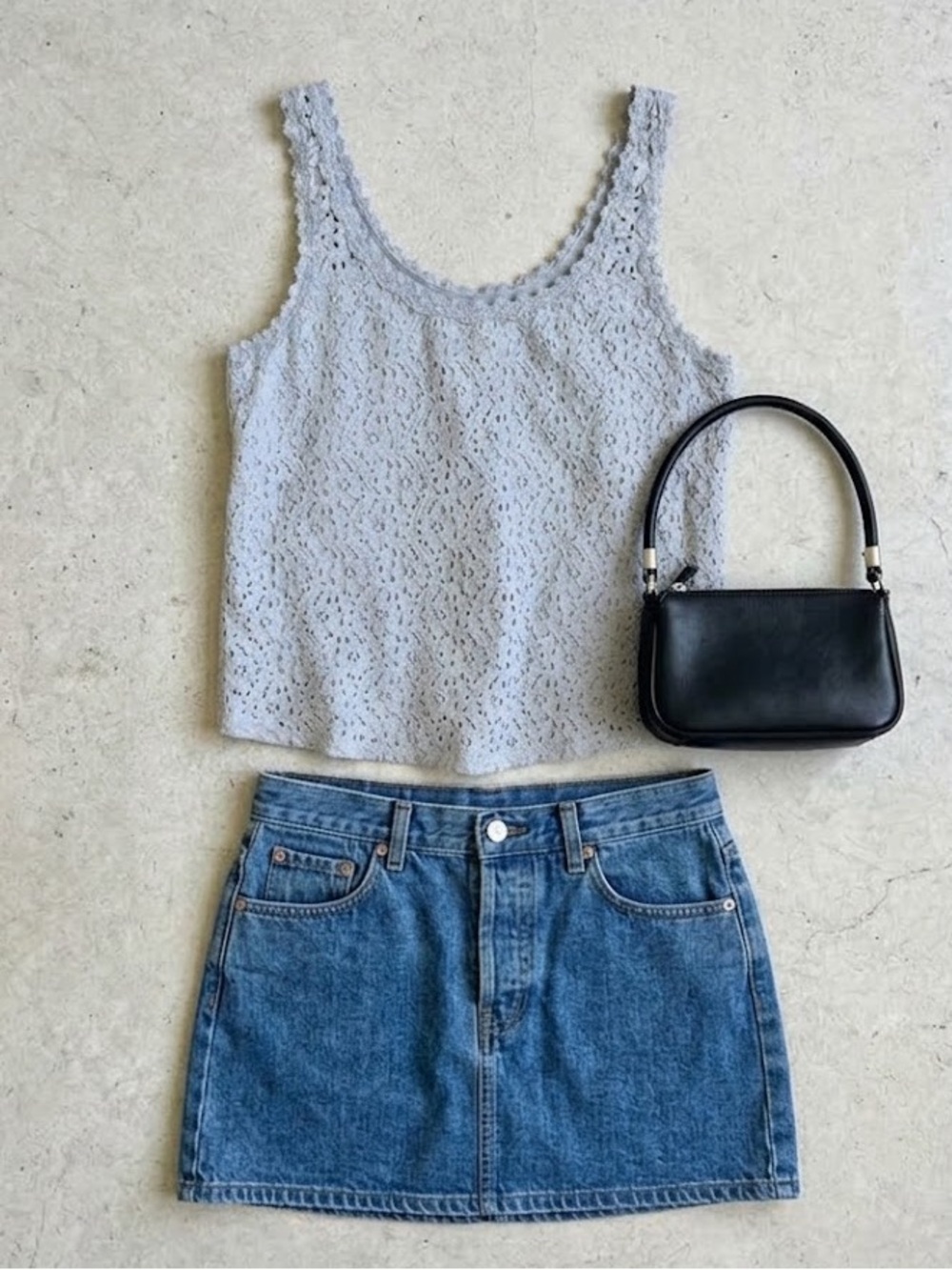 Hollister Grey Floral Lace Tank